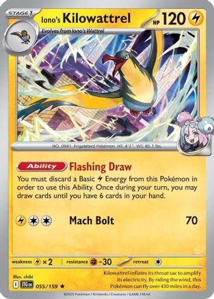 Iono's Kilowattrel (055/159) [Scarlet & Violet: Journey Together] Reverse Holofoil