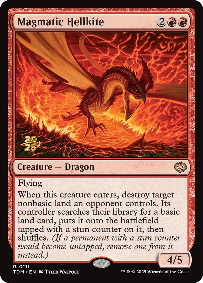 Magmatic Hellkite [Tarkir: Dragonstorm Prerelease Promos] Foil