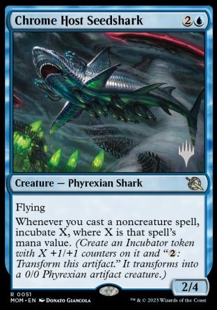 Chrome Host Seedshark (Promo Pack) [March of the Machine Promos] Foil