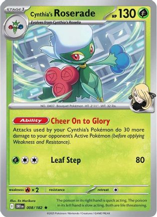 Cynthia's Roserade (008/182) [Scarlet & Violet: Destined Rivals]