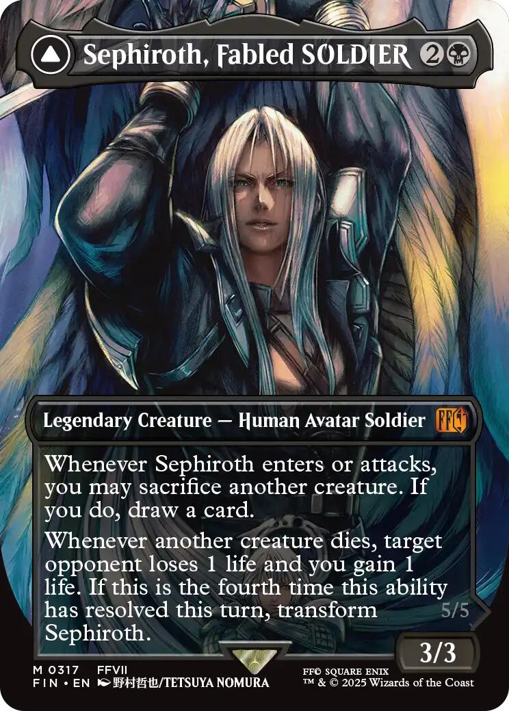 Sephiroth, Fabled SOLDIER // Sephiroth, One-Winged Angel (Borderless) (0317) [FINAL FANTASY]
