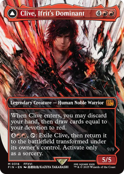 Clive, Ifrit's Dominant // Ifrit, Warden of Inferno (Borderless) (0318) [FINAL FANTASY] Foil