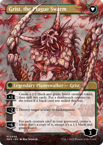 Grist, Voracious Larva // Grist, the Plague Swarm (Borderless) [Modern Horizons 3] Foil