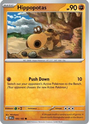 Hippopotas (105/182) [Scarlet & Violet: Destined Rivals] Reverse Holofoil