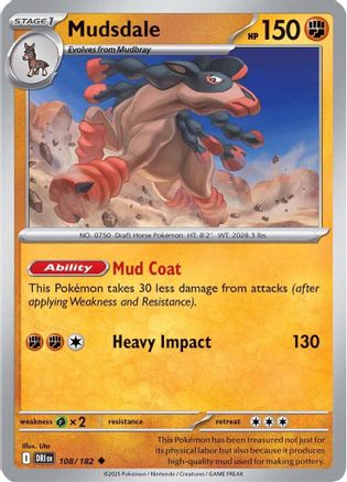 Mudsdale (108/182) [Scarlet & Violet: Destined Rivals] Reverse Holofoil
