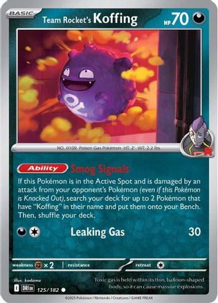Team Rocket's Koffing (125/182) [Scarlet & Violet: Destined Rivals] Reverse Holofoil