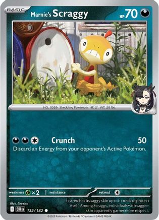 Marnie's Scraggy (132/182) [Scarlet & Violet: Destined Rivals] Reverse Holofoil