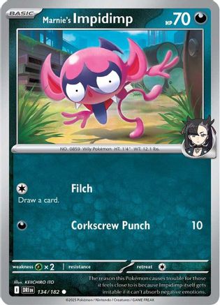 Marnie's Impidimp (134/182) [Scarlet & Violet: Destined Rivals]