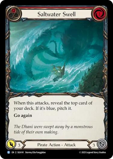Saltwater Swell (Red) [SEA141] (High Seas)  Rainbow Foil
