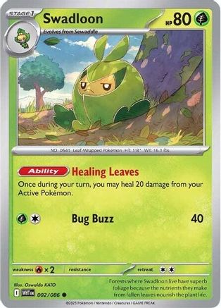 Swadloon 002/086  - Reverse Holofoil SV White Flare - Common