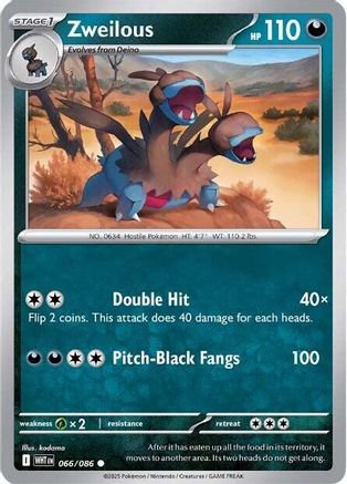 Zweilous 061/086  - Reverse Holofoil SV White Flare - Common