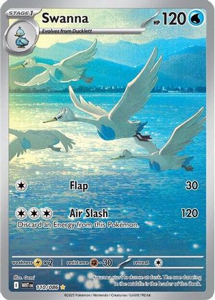 Swanna 107/086  - Holofoil SV White Flare - Illustration Rare