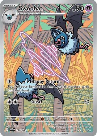 Swoobat 117/086  - Holofoil SV White Flare - Illustration Rare