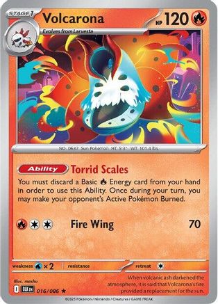 Volcarona 019/086  - Holofoil SV Black Bolt - Rare