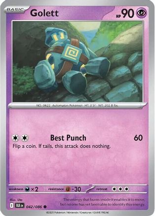 Golett 045/086  - Reverse Holofoil SV Black Bolt - Common