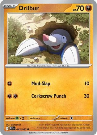 Drilbur 048/086  - Holofoil SV Black Bolt - Common
