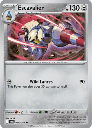 Escavalier 065/086  - Reverse Holofoil SV Black Bolt - Common