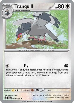 Tranquill 074/086  - Reverse Holofoil SV Black Bolt - Common