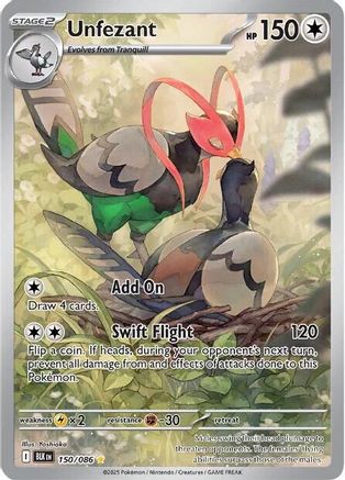 Unfezant 155/086  - Holofoil SV Black Bolt - Illustration Rare