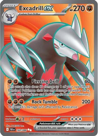 Excadrill ex 163/086  - Holofoil SV Black Bolt - Secret Rare