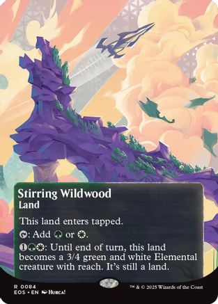 Stirring Wildwood (0084) (Borderless)  [Edge of Eternities: Stellar Sights] Foil