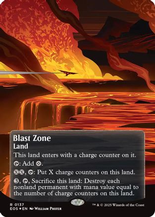 Blast Zone (0137) (Borderless) (Galaxy Foil)  [Edge of Eternities: Stellar Sights] Foil
