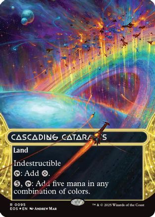 Cascading Cataracts (0095) (Borderless) (Galaxy Foil)  [Edge of Eternities: Stellar Sights] Foil