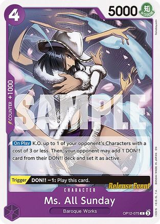 Ms. All Sunday (OP12-075) - [Legacy of the Master Release Event Cards]