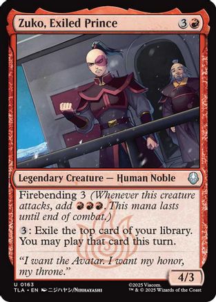 Zuko, Exiled Prince  [Avatar: The Last Airbender] Foil