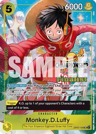 Monkey.D.Luffy (CS 25-26 Finalist Card Set 1) (OP07-109) - [One Piece Promotion Cards] Foil