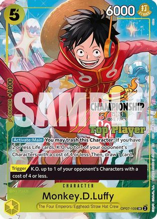 Monkey.D.Luffy (CS 25-26 Top Player Pack) (OP07-109) - [One Piece Promotion Cards] Foil