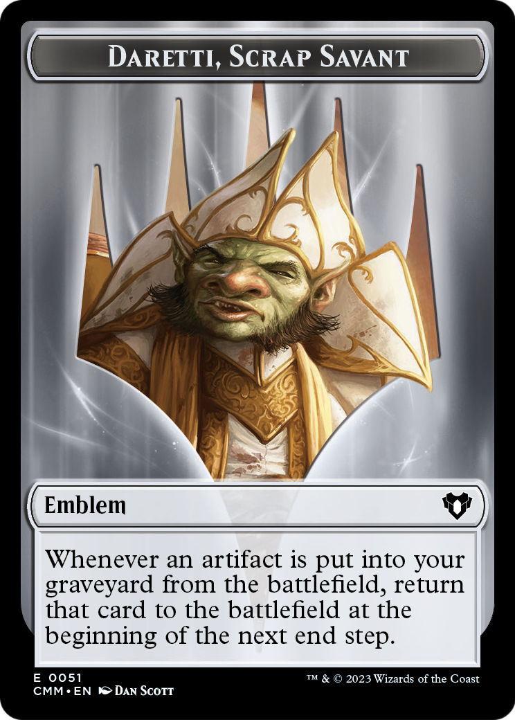 Daretti, Scrap Savant Emblem  [Commander Masters Tokens] Foil