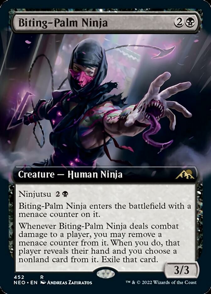 Biting-Palm Ninja (Extended Art) [Kamigawa: Neon Dynasty] Foil