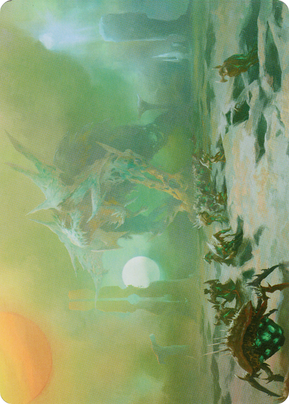 Green Sun's Twilight // Green Sun's Twilight  [Phyrexia: All Will Be One Art Series] (Borderless) Foil