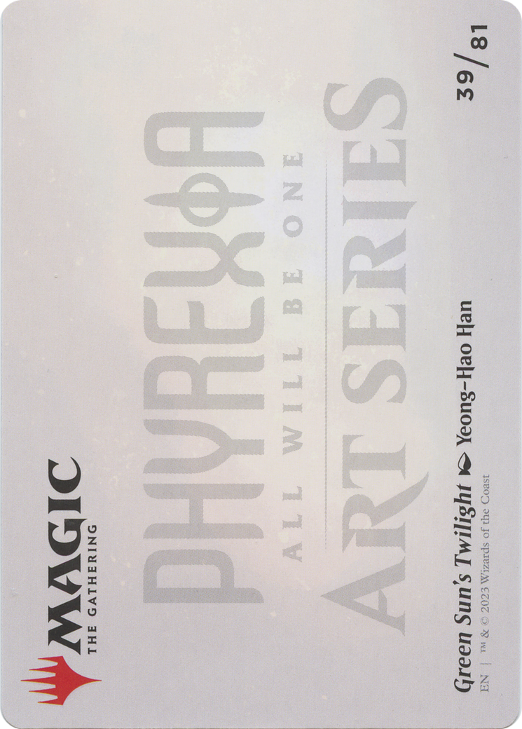 Green Sun's Twilight // Green Sun's Twilight  [Phyrexia: All Will Be One Art Series] (Borderless) Foil