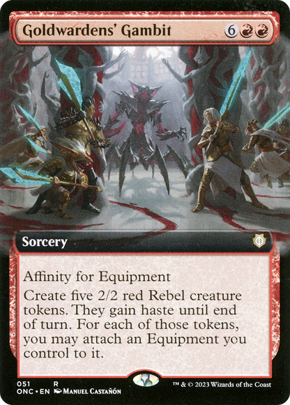 Goldwardens' Gambit (Extended Art) [Phyrexia: All Will Be One Commander] Foil