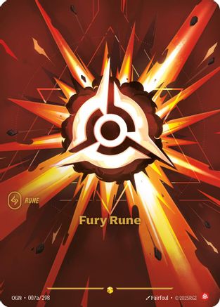 Fury Rune (Alternate Art) (007a/298) - Riftbound - [Origins] Foil