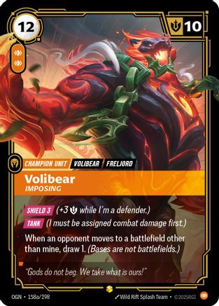 Volibear - Imposing (Alternate Art) (158a/298) - Riftbound - [Origins] Foil