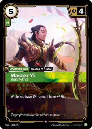 Master Yi - Meditative (004/024) - Riftbound - [Origins Proving Grounds]