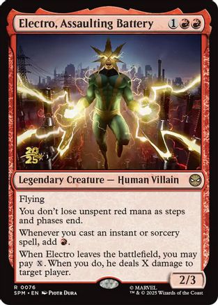 Electro, Assaulting Battery  [Prerelease Cards] Foil