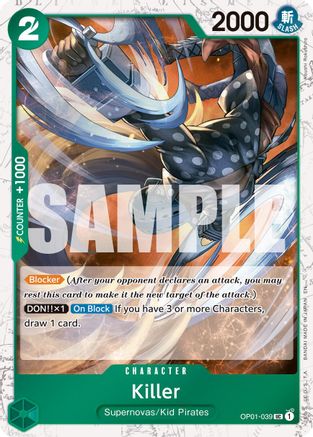 Killer (Pirate Foil) (OP01-039) - [Premium Booster -The Best- Vol. 2] Foil