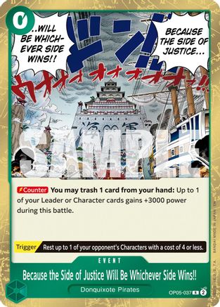 Because the Side of Justice Will Be Whichever Side Wins!! (Reprint) (OP05-037) - [Premium Booster -The Best- Vol. 2] Foil