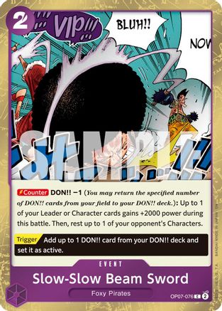 Slow-Slow Beam Sword (Pirate Foil) (OP07-076) - [Premium Booster -The Best- Vol. 2] Foil