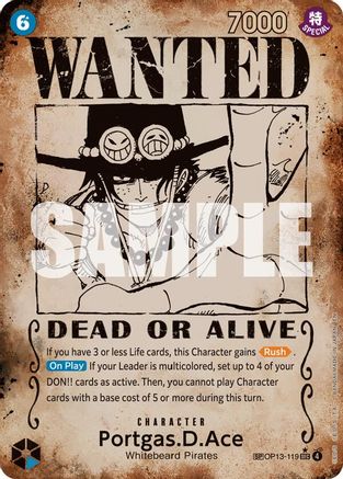 Portgas.D.Ace (119) (Wanted Poster) (OP13-119) - [Carrying On His Will] Foil