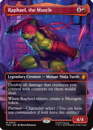 Raphael, the Muscle (0004) (Borderless)  [Commander: Teenage Mutant Ninja Turtles] Foil