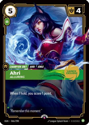 Ahri - Alluring (Launch Exclusive) (066/298) - [Riftbound Promotional Cards] Foil
