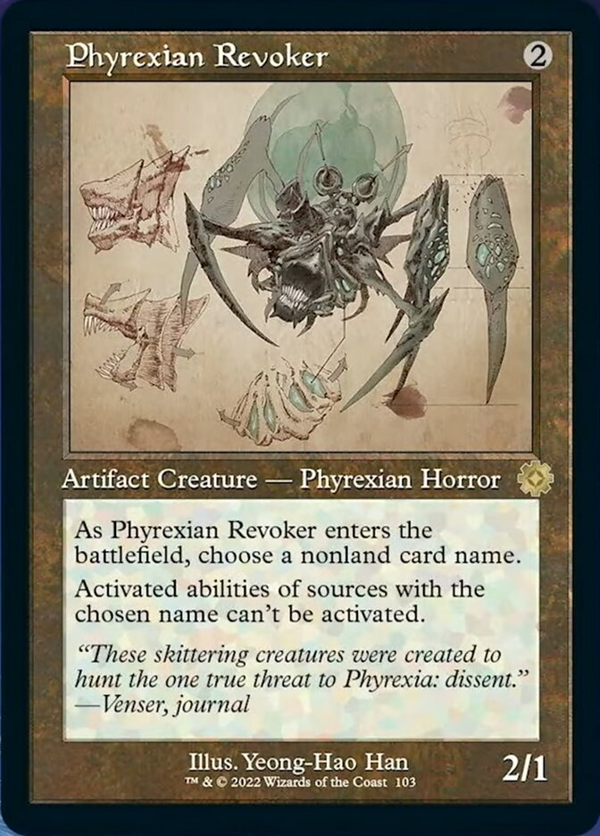 Phyrexian Revoker (Retro Schematic) [The Brothers' War Retro Artifacts] Foil