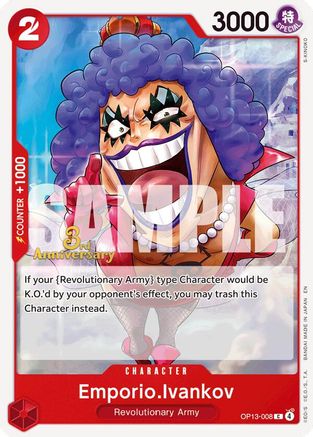 Emporio.Ivankov (OP13-008) - [Carrying On His Will: 3rd Anniversary Tournament Cards]