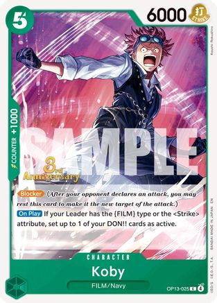 Koby (OP13-025) - [Carrying On His Will: 3rd Anniversary Tournament Cards]