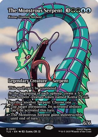 The Monstrous Serpent - Koma, Cosmos Serpent (Borderless)  [Avatar: The Last Airbender: Eternal-Legal] Foil